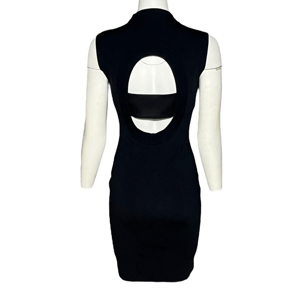 Solace London Black Alexis Back Cutout Mini Heavy Knit Dress Women’s Size 6